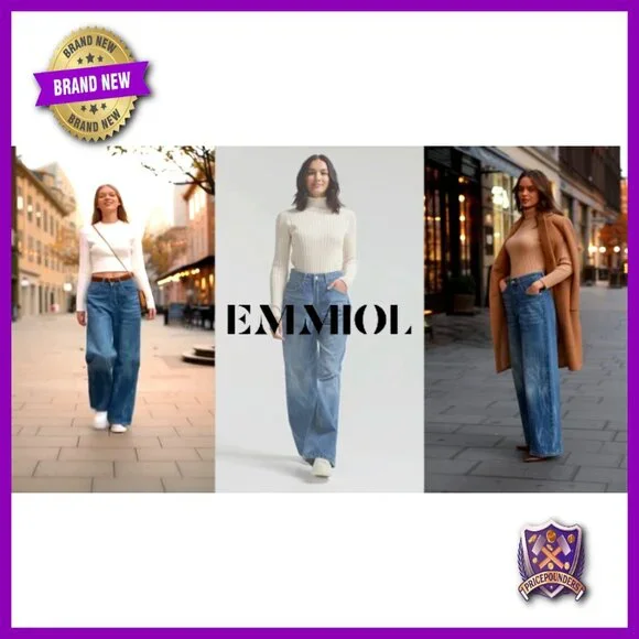 Baggy Wide Leg Jeans, Mid Rise Boyfriend Denim Pants, Y2K Vintage Style - Picture 7 of 7